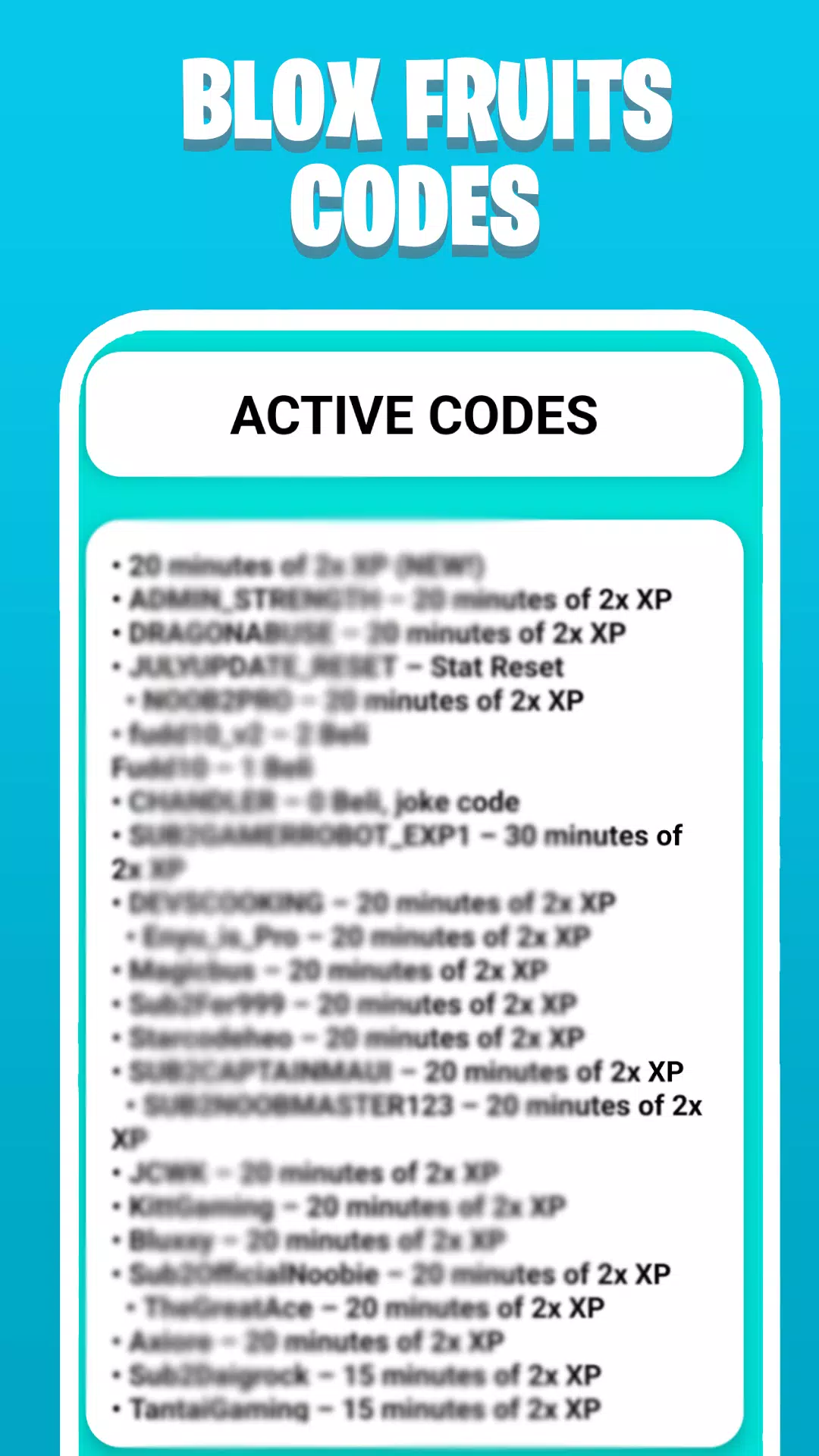 Blox Fruits Codes - reward details